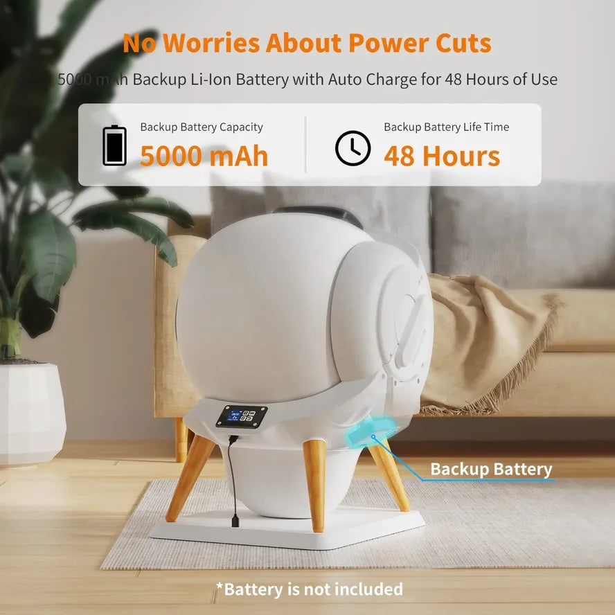 KTM-156371 Smart Automatic Cat Litter Box with WiFi Connectivity and Ultra-quiet Self-Cleaning Feature