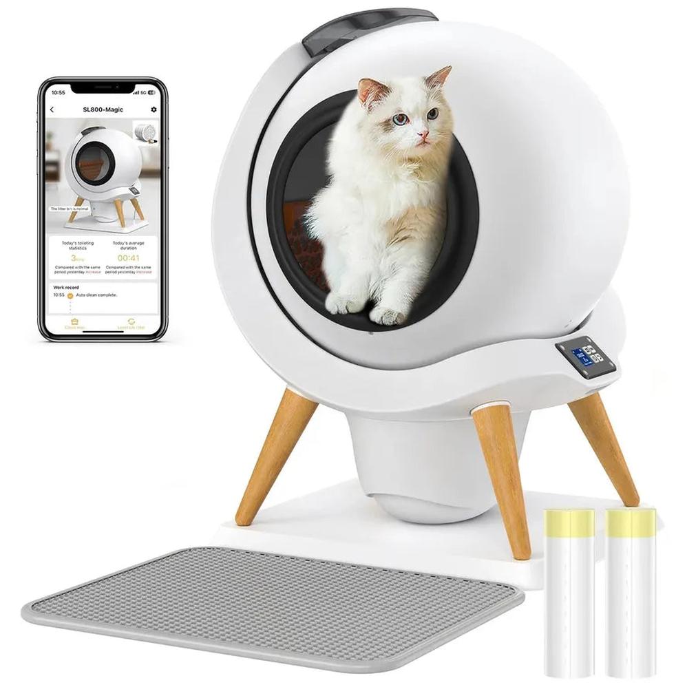 KTM-156371 Smart Automatic Cat Litter Box with WiFi Connectivity and Ultra-quiet Self-Cleaning Feature