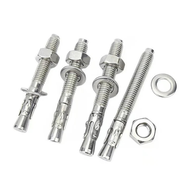 KTM-172563 M10 Hex Bolt, 201/304 Stainless Steel, DIN Standard, External Expansion, Plain Finish, M4 Thread