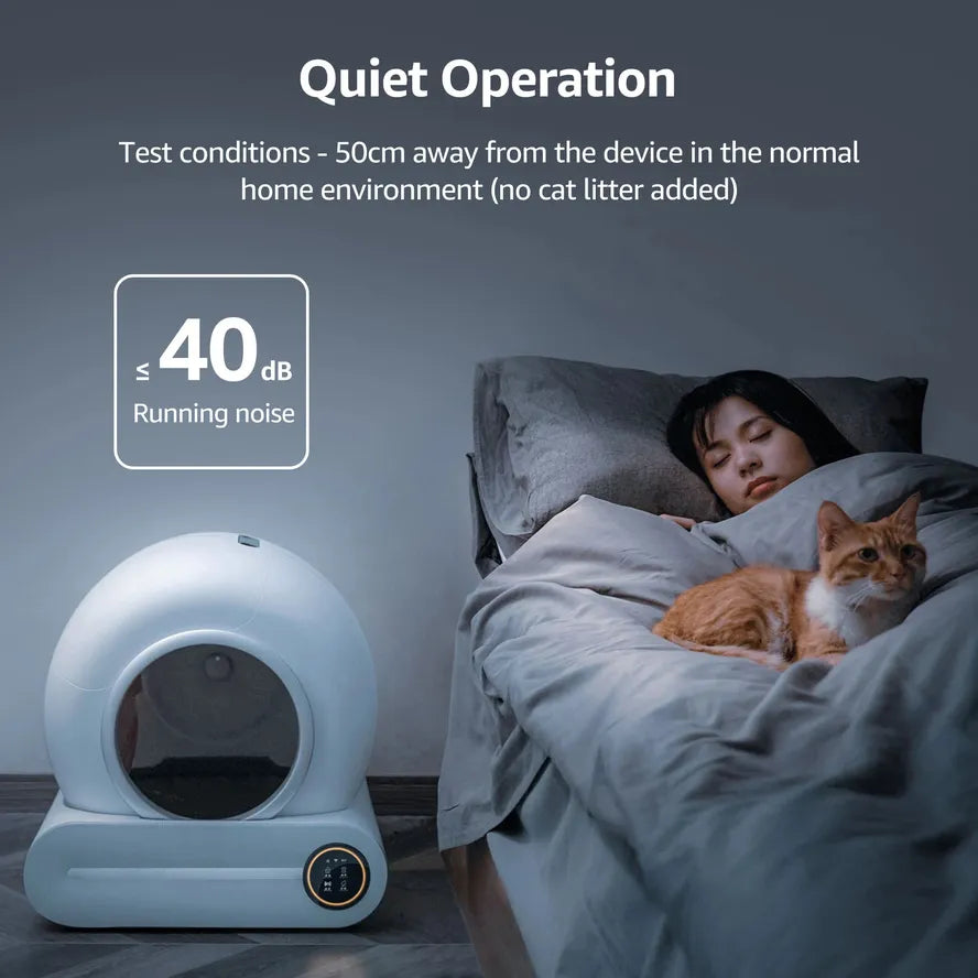KTM-177555 Smart Automatic Cat Toilet with APP Control - Large 65L Capacity, Self-Cleaning, Compatible with Tofu Bentonite Clay