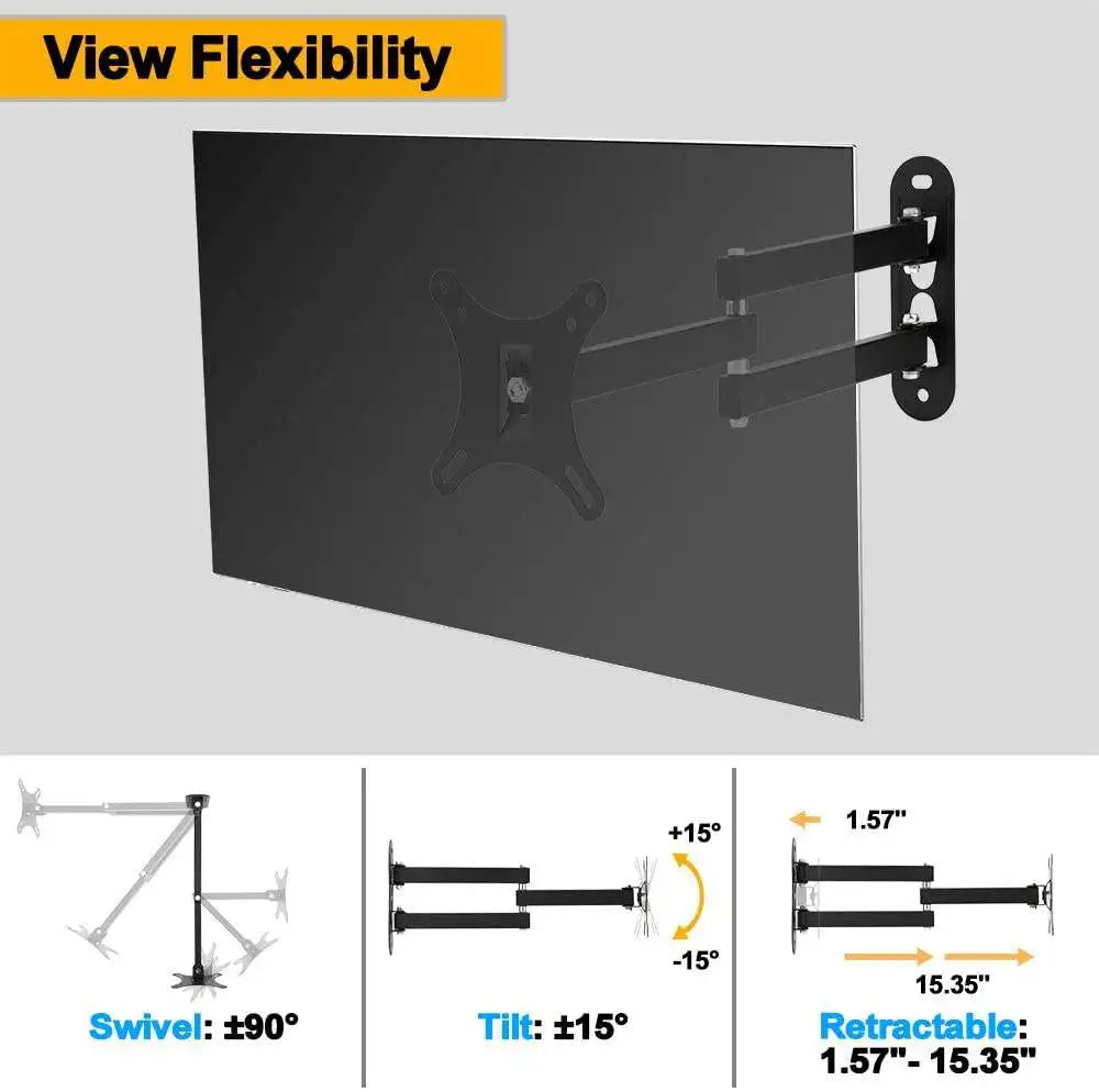 KTM-178835 Adjustable 180° Rotation Wall Mount Bracket for 14-32 Inch LCD LED Monitors