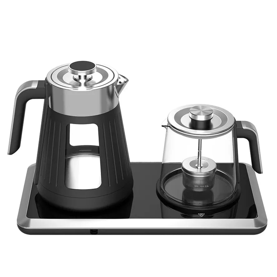 KTM-194387 Electric Glass Teapot with Stainless Steel Kettle and Thermometer - 220V Tea Maker Set
