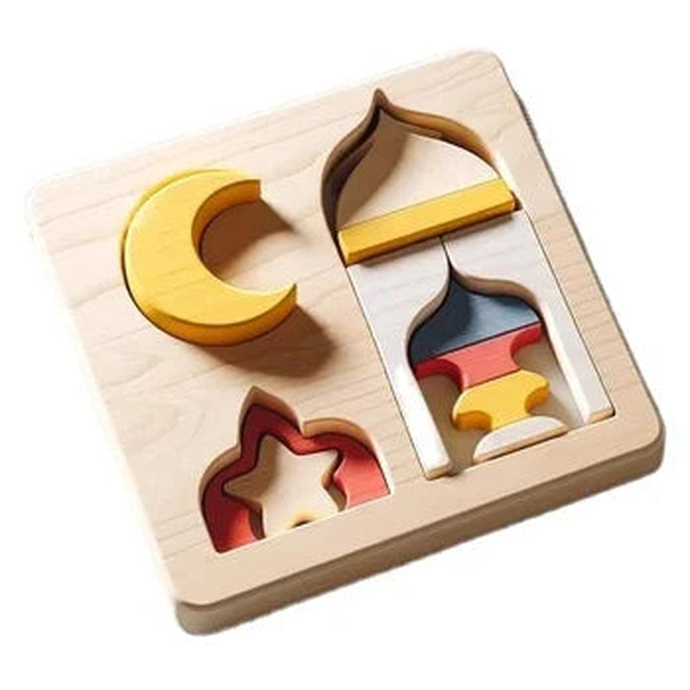 KTM-194643 3D Arabic Wooden Block Toy Set for Preschool Learning - Islamic Educational Toy for Kids