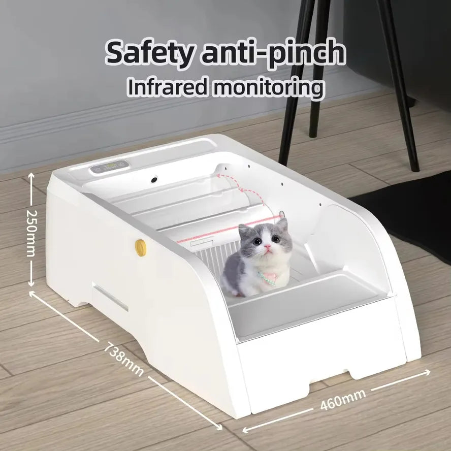 KTM-232147 Smart Self-Cleaning Cat Litter Box with APP Control and Included Poop Bags