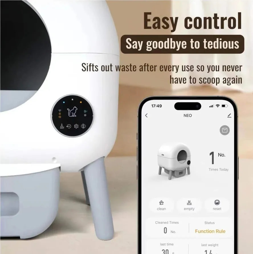 KTM-235923 Extra Large Intelligent Self-Cleaning Litter Box with App Control for Multiple Cats