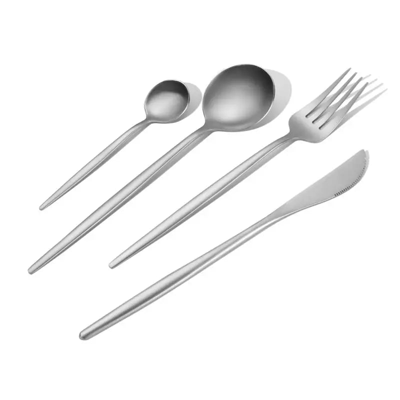 KTM-357011 24-Piece Gold Stainless Steel Flatware Set with Gift Box for Parties and Weddings