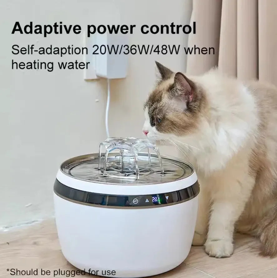 KTM-390035 Automatic 304 Stainless Steel Cat Water Dispenser with Temperature Control