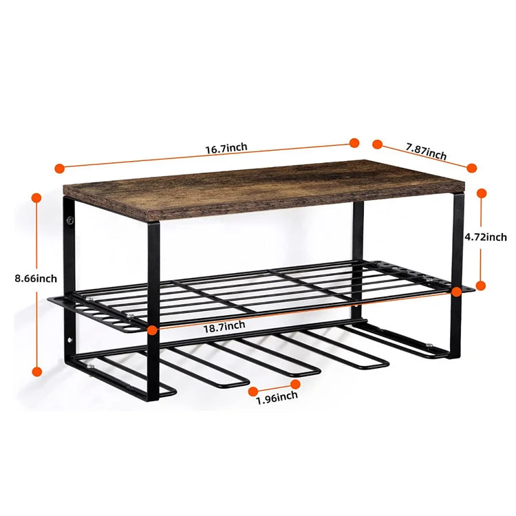 KTM-449555 Wall Mounted Wooden Tool Storage Organizer for Efficient Space Management