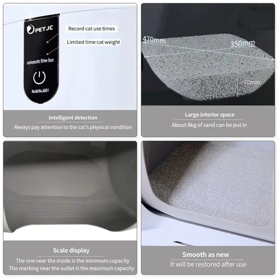 KTM-454611 Automatic Self-Cleaning Cat Litter Box with Front Entry and Gravity Sensor Function