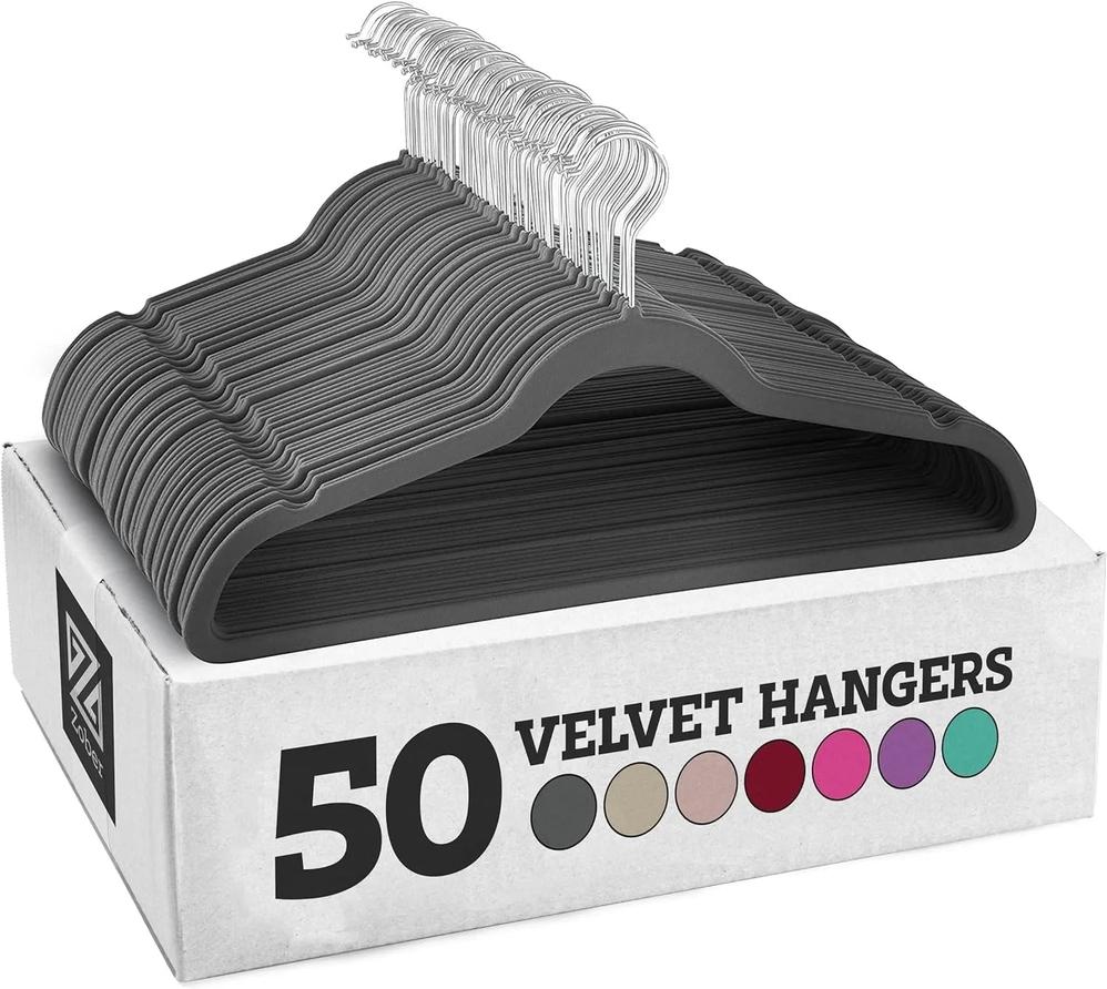 KTM-500499 Velvet Non-Slip Space-Saving Hangers for Clothing and Kitchen Organization