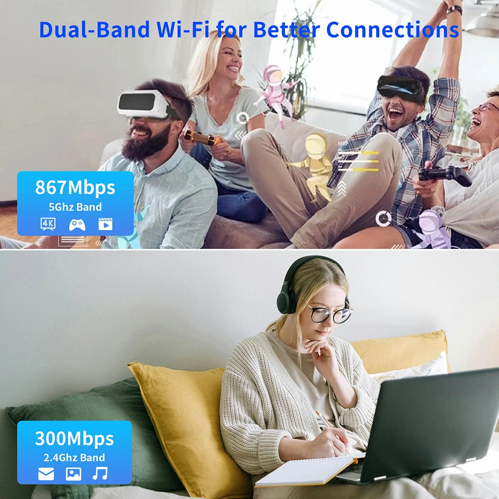 KTM-541267 AC1200 Dual Band Wi-Fi Router for Home Networks Compatible with Spectrum