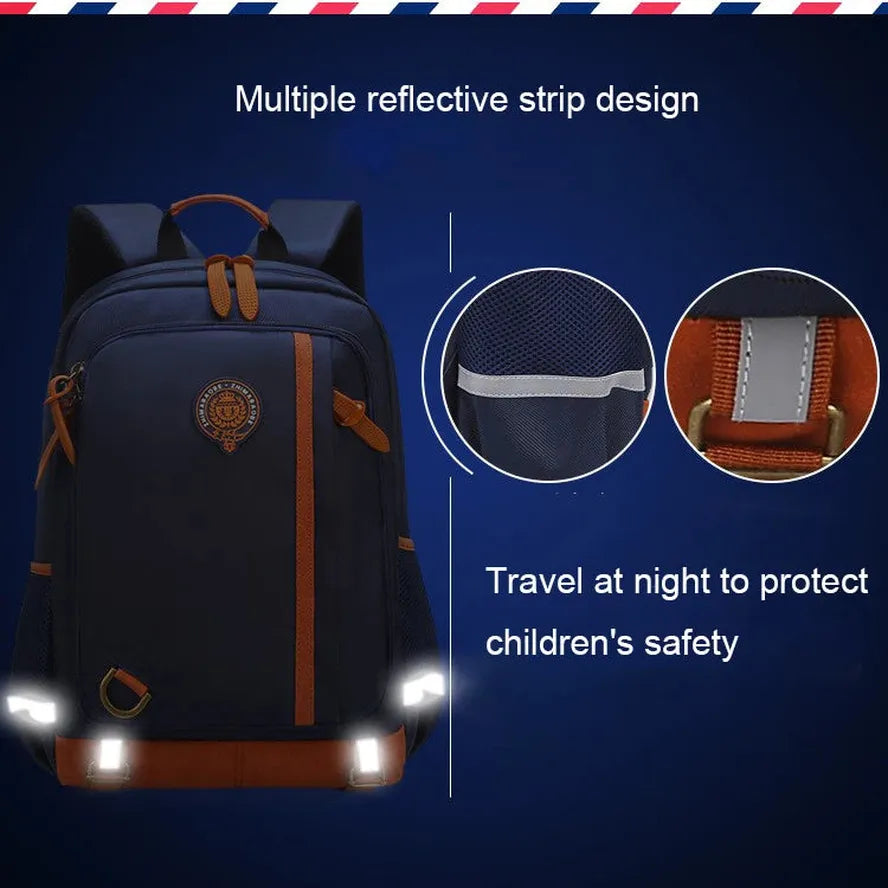 KTM-542419 Waterproof Kids School Backpack for Boys - Durable and Functional Childrens Rucksack