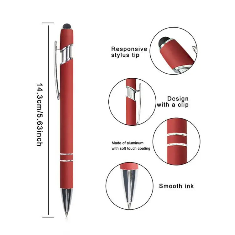 KTM-552979 Custom Multi-Coloured Metal Ballpoint Pen with Stylus for Office and School Use