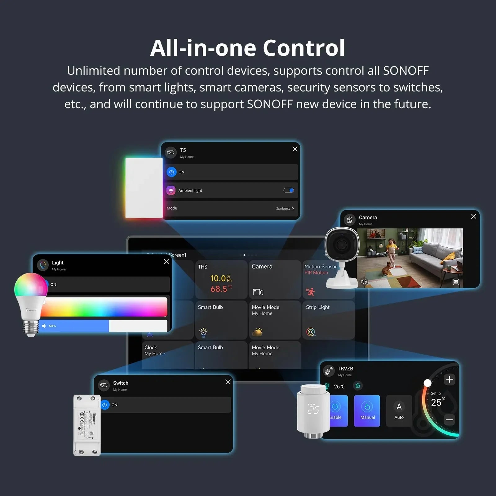 KTM-614035 Smart Home Control Panel with Thermostat and Zigbee Gateway Support