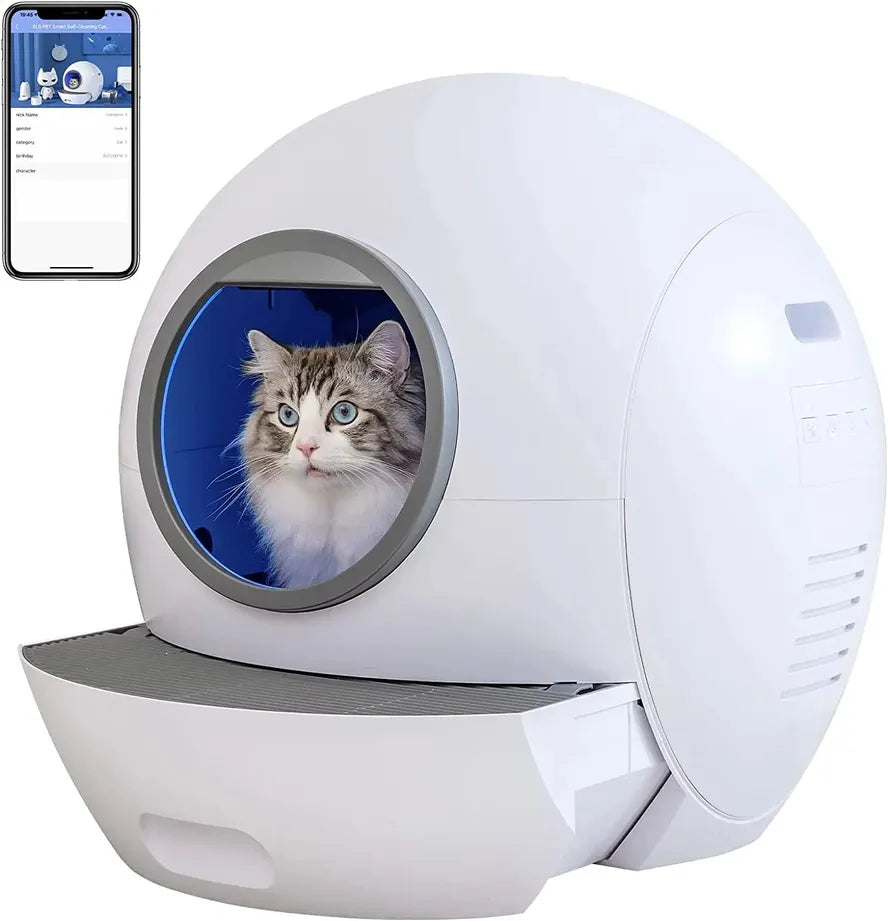 KTM-638739 Intelligent Wifi-Enabled Cat Litter Box with Automated Cleaning System