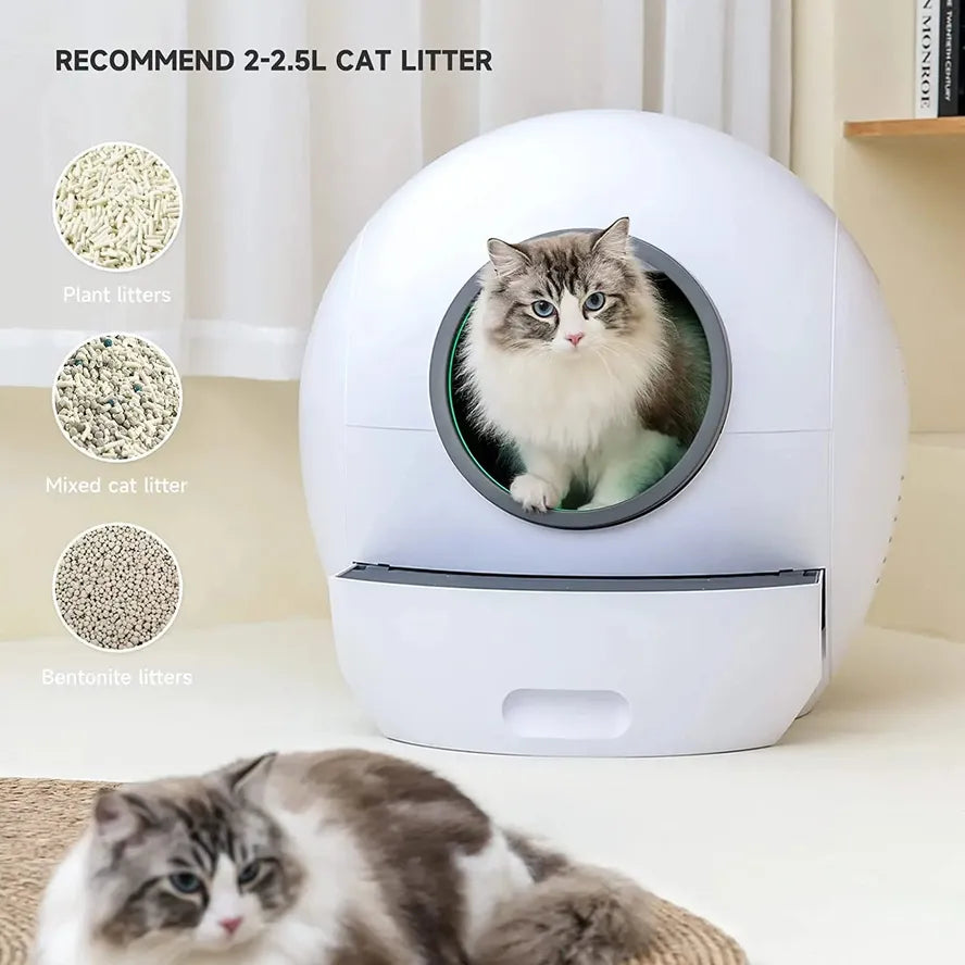 KTM-638739 Intelligent Wifi-Enabled Cat Litter Box with Automated Cleaning System