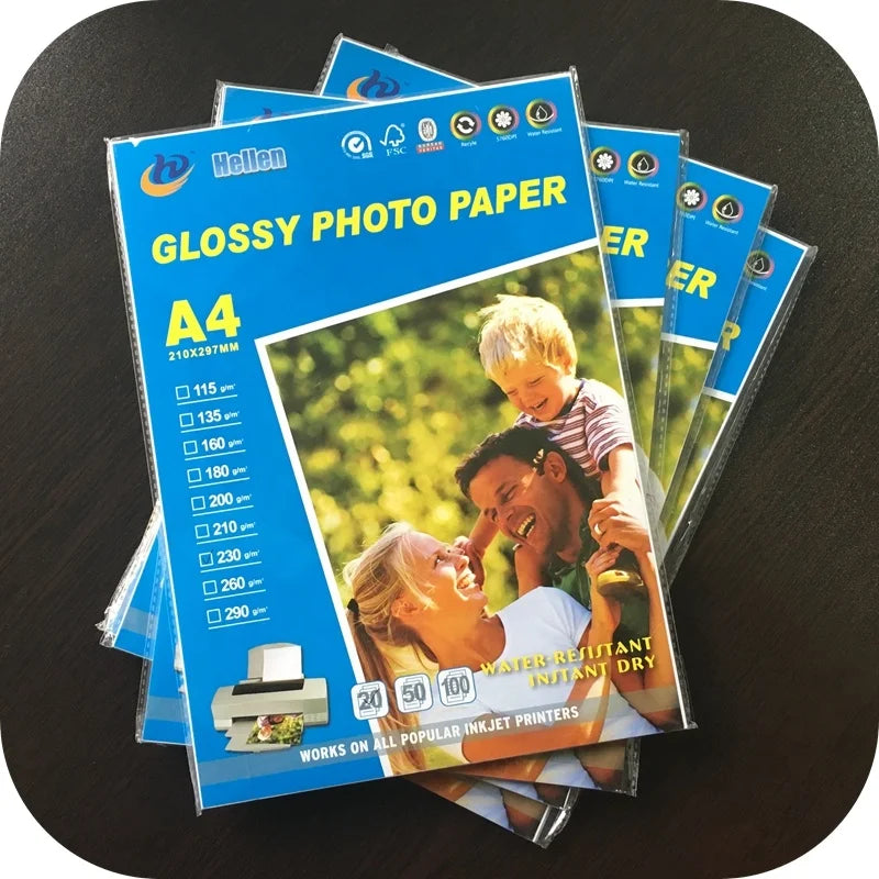 KTM-644947 A4 Size Inkjet High Glossy Photo Paper - 115g, 135g, 180g, 200g and 230g Options