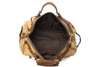 KTM-656467 Waxed Canvas Travel Duffle Bag with Leather Trim