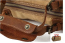 KTM-656467 Waxed Canvas Travel Duffle Bag with Leather Trim