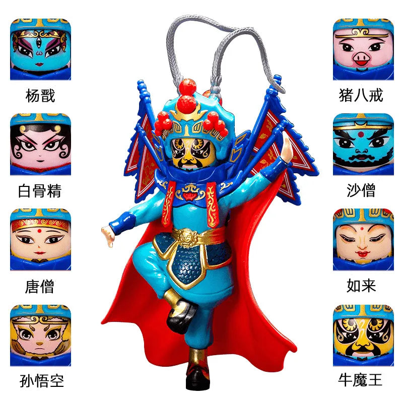 KTM-707667 Chinese Face-Changing Opera Doll Action Figure - Peking Mask PVC Model