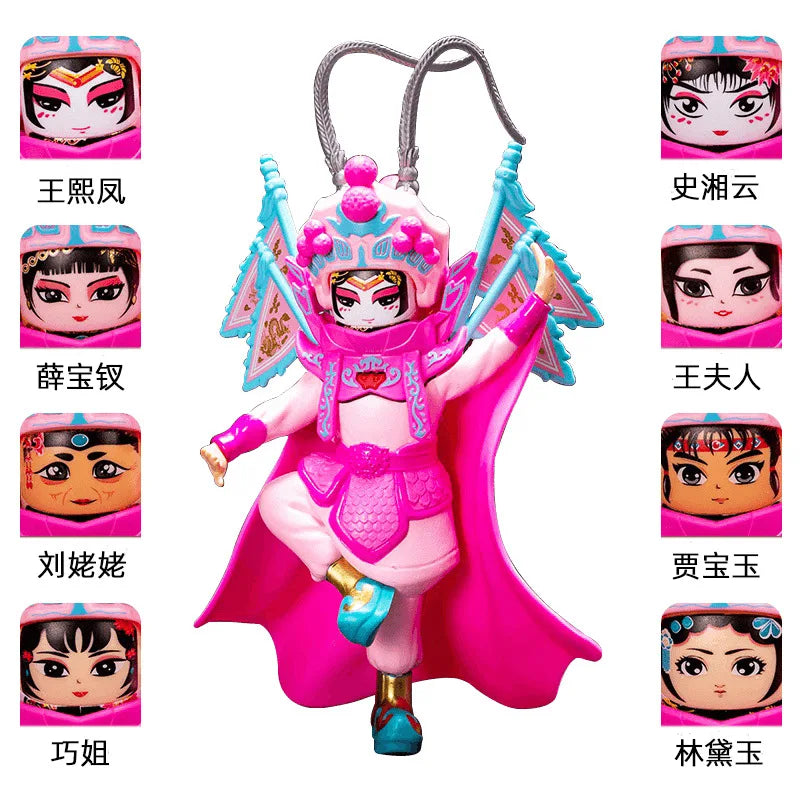 KTM-707667 Chinese Face-Changing Opera Doll Action Figure - Peking Mask PVC Model