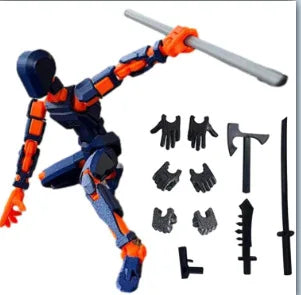 KTM-727379 Movable 3D Dummy Robot Anime Action Figure - PVC Multifunctional Fidget Toy for Kids with Autism