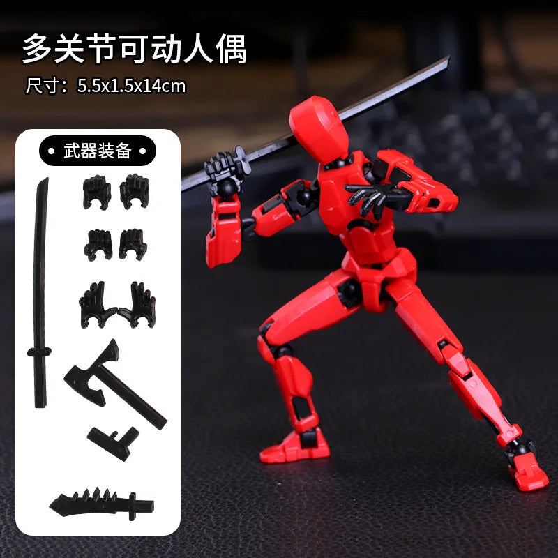 KTM-727379 Movable 3D Dummy Robot Anime Action Figure - PVC Multifunctional Fidget Toy for Kids with Autism