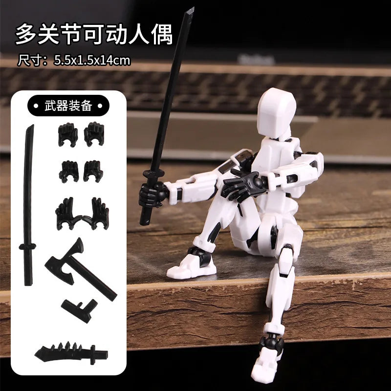 KTM-727379 Movable 3D Dummy Robot Anime Action Figure - PVC Multifunctional Fidget Toy for Kids with Autism