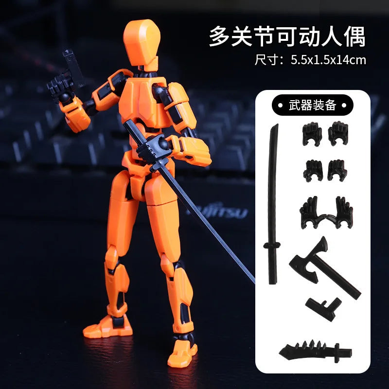 KTM-727379 Movable 3D Dummy Robot Anime Action Figure - PVC Multifunctional Fidget Toy for Kids with Autism