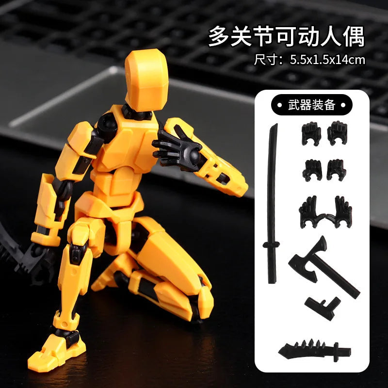 KTM-727379 Movable 3D Dummy Robot Anime Action Figure - PVC Multifunctional Fidget Toy for Kids with Autism