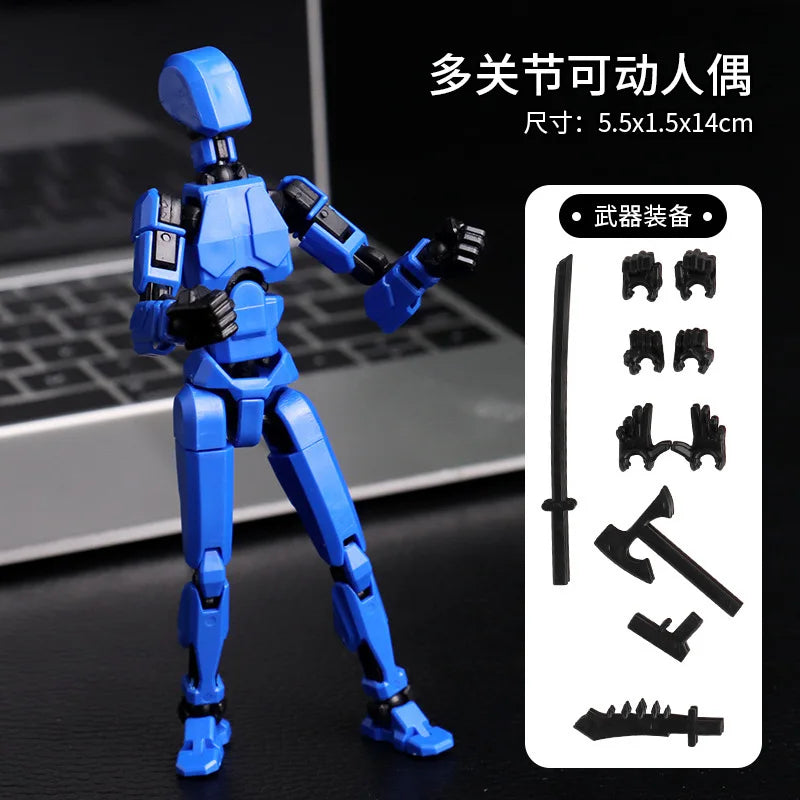 KTM-727379 Movable 3D Dummy Robot Anime Action Figure - PVC Multifunctional Fidget Toy for Kids with Autism