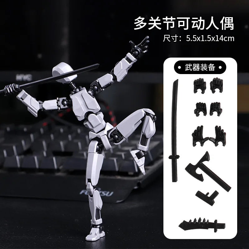 KTM-727379 Movable 3D Dummy Robot Anime Action Figure - PVC Multifunctional Fidget Toy for Kids with Autism