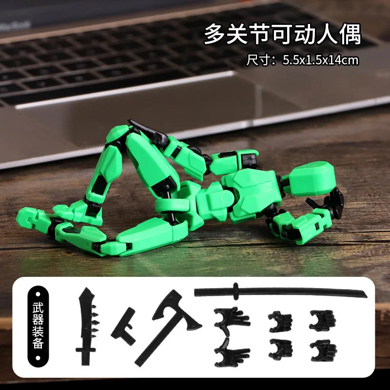 KTM-727379 Movable 3D Dummy Robot Anime Action Figure - PVC Multifunctional Fidget Toy for Kids with Autism