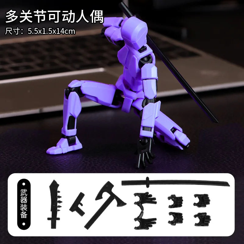 KTM-727379 Movable 3D Dummy Robot Anime Action Figure - PVC Multifunctional Fidget Toy for Kids with Autism