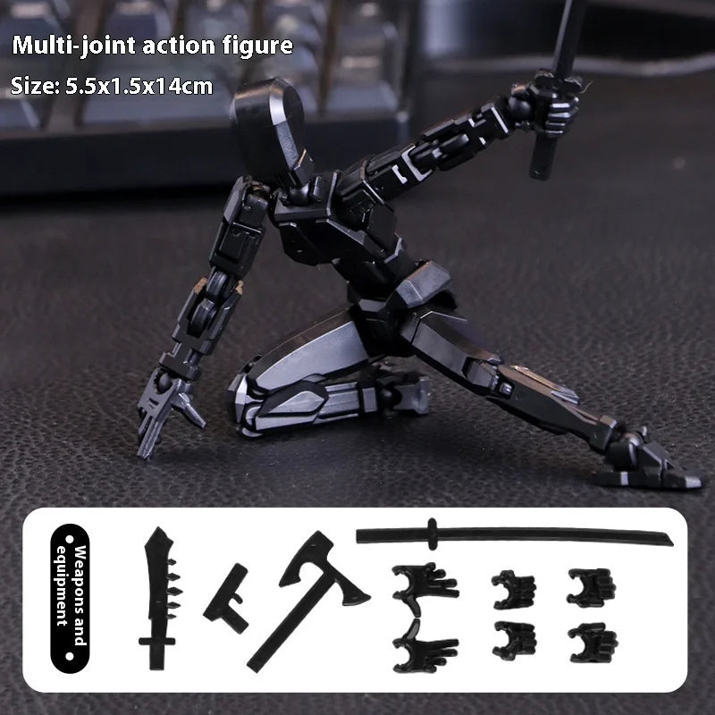 KTM-727379 Movable 3D Dummy Robot Anime Action Figure - PVC Multifunctional Fidget Toy for Kids with Autism