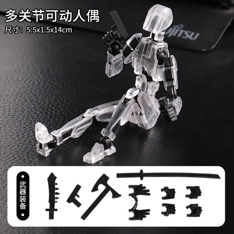 KTM-727379 Movable 3D Dummy Robot Anime Action Figure - PVC Multifunctional Fidget Toy for Kids with Autism