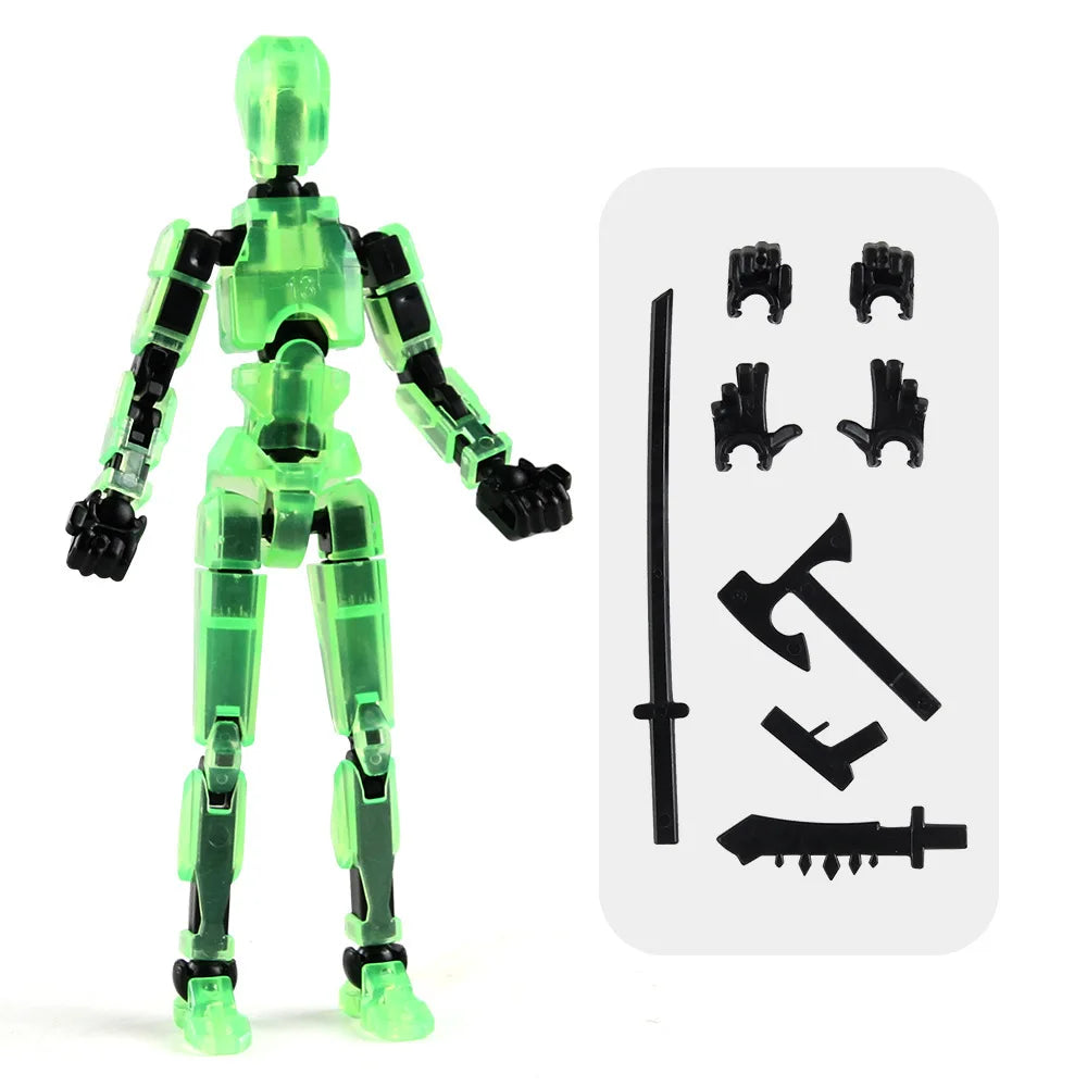 KTM-727379 Movable 3D Dummy Robot Anime Action Figure - PVC Multifunctional Fidget Toy for Kids with Autism