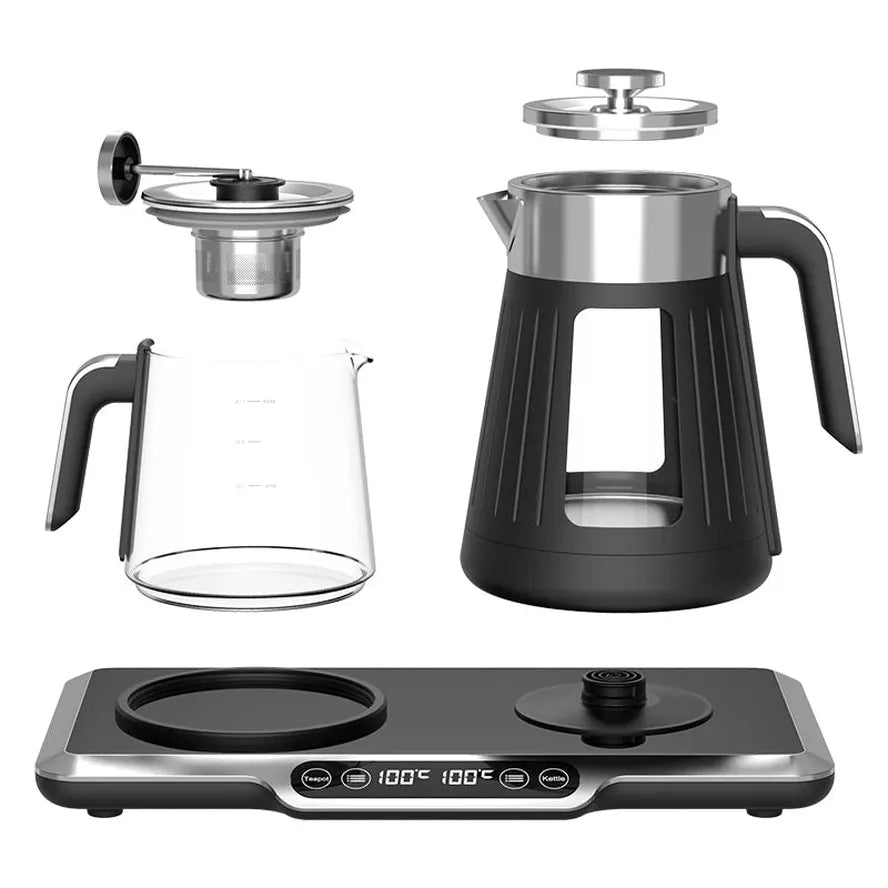 KTM-762131 2.6L Electric Glass Kettle with Double Layers and Digital Keep Warm Function