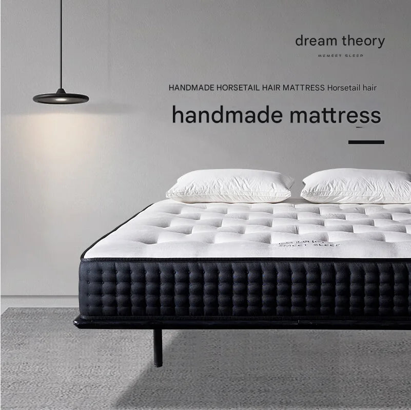 KTM-782035 Luxury Black Ponytail Mattress Set – Hard Foam & Pocket Spring Mattress for Single Bed Sleeping