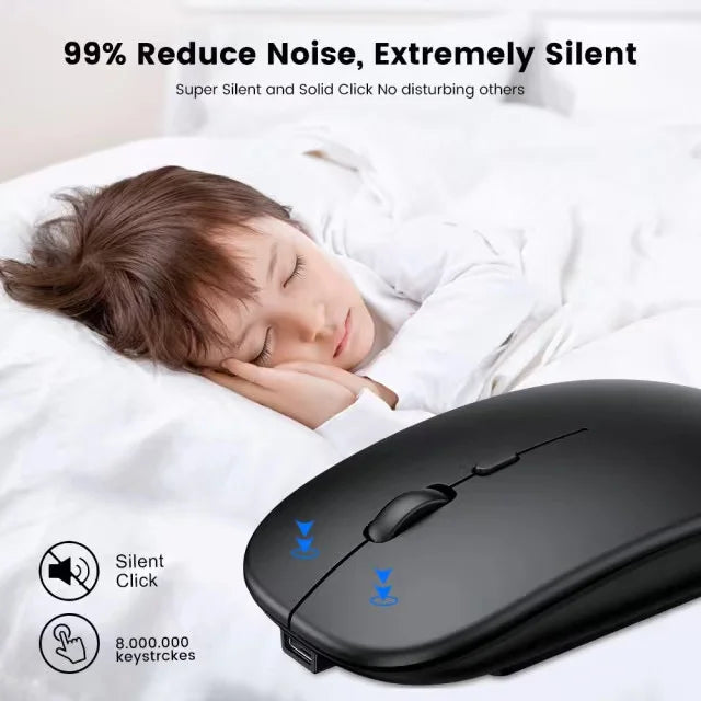 KTM-793555 Rechargeable Wireless RGB Gaming Mouse - Slim Silent Design for PC and Computer
