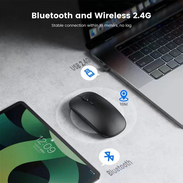 KTM-793555 Rechargeable Wireless RGB Gaming Mouse - Slim Silent Design for PC and Computer