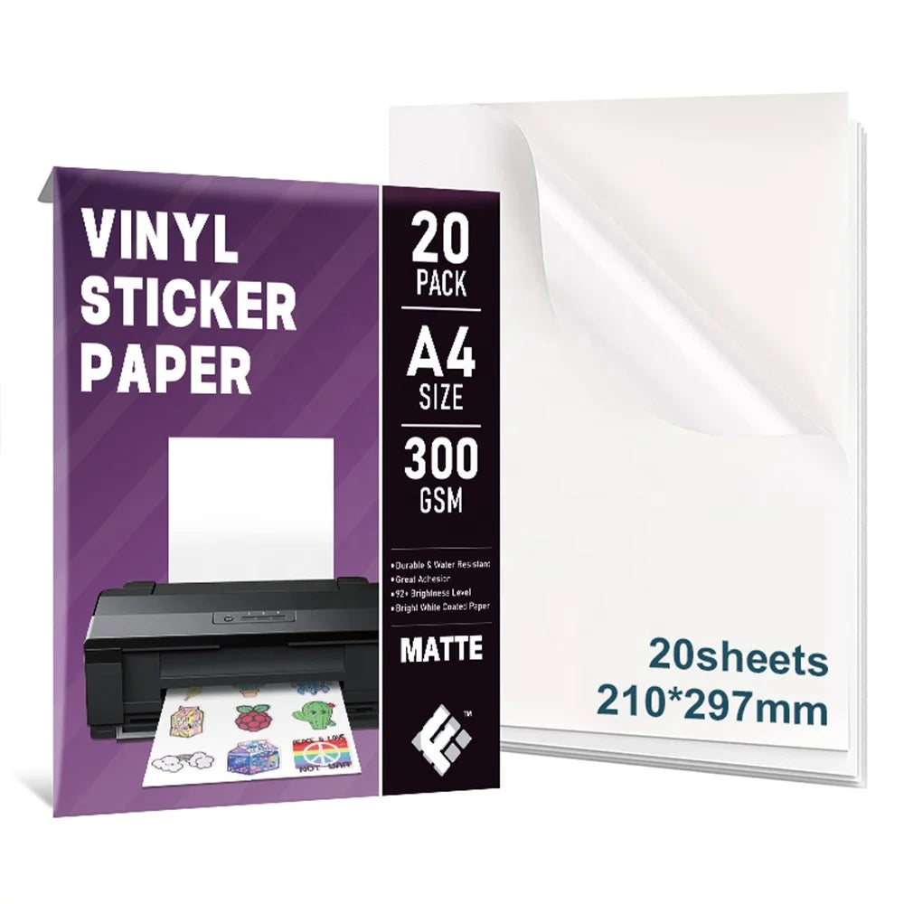 KTM-802195 Custom Printable Matte A4 and Glossy A3 Waterproof Inkjet Vinyl Sticker Paper