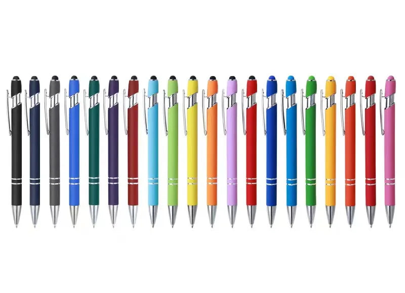 KTM-805907 Aluminium Ballpoint Stylus Pen with Soft Rubber Tip for Touch Screens - Custom Logo Available