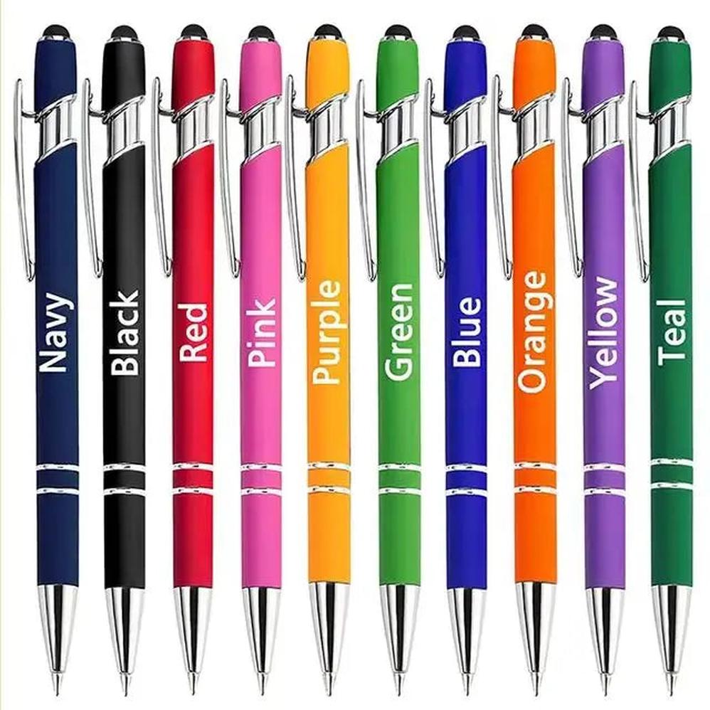 KTM-805907 Aluminium Ballpoint Stylus Pen with Soft Rubber Tip for Touch Screens - Custom Logo Available