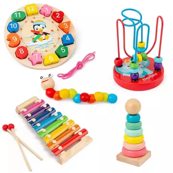 KTM-815763 Montessori Wooden Learning Aids - Educational Sensory Toys for Preschool Development