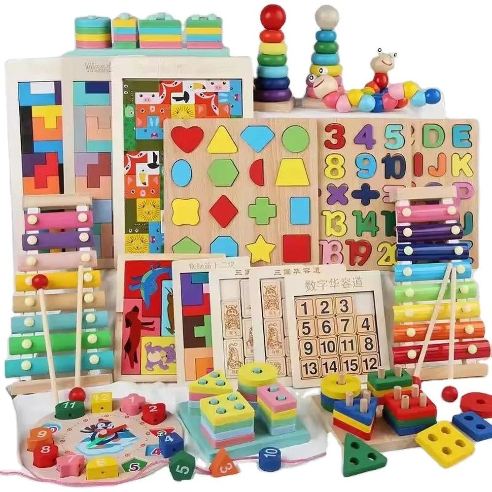 KTM-815763 Montessori Wooden Learning Aids - Educational Sensory Toys for Preschool Development