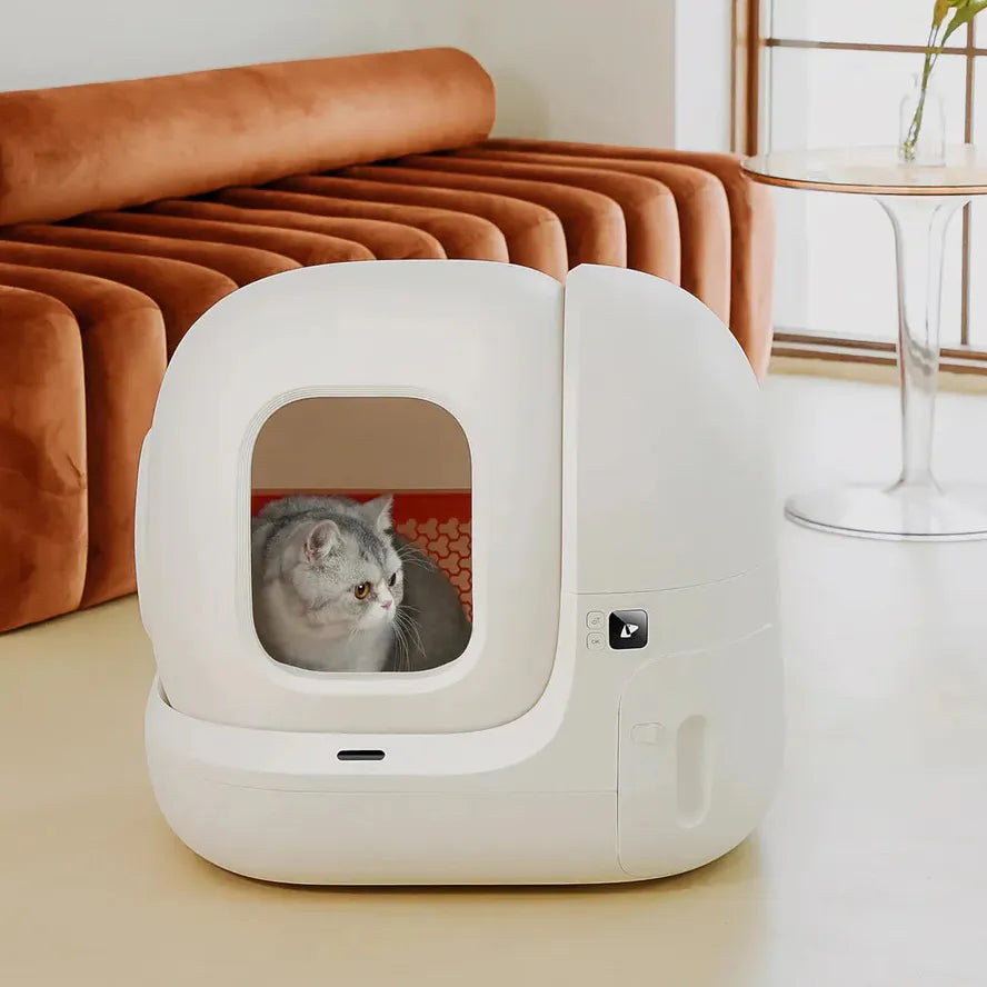KTM-867283 Automatic Self-Cleaning Cat Litter Box with App Control, 7L Waste Capacity, White