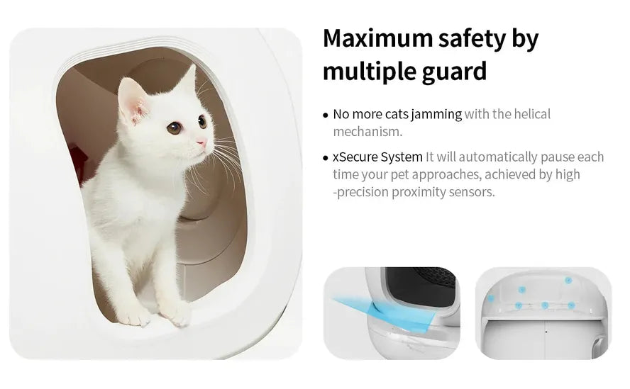 KTM-867283 Automatic Self-Cleaning Cat Litter Box with App Control, 7L Waste Capacity, White