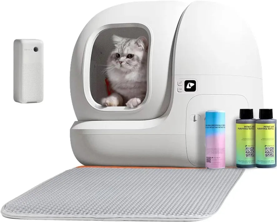 KTM-867283 Automatic Self-Cleaning Cat Litter Box with App Control, 7L Waste Capacity, White