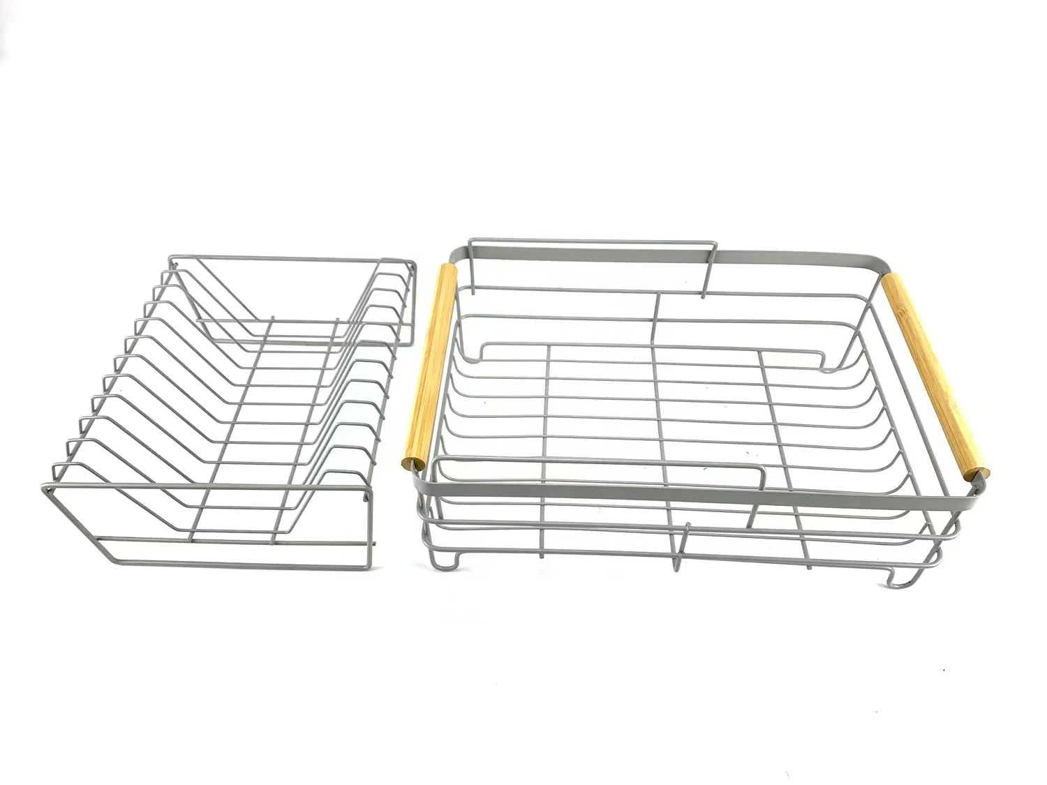 KTM-887443 2-Tier Stainless Steel Dish Drying Rack with Utensil Holder for Kitchen Organization